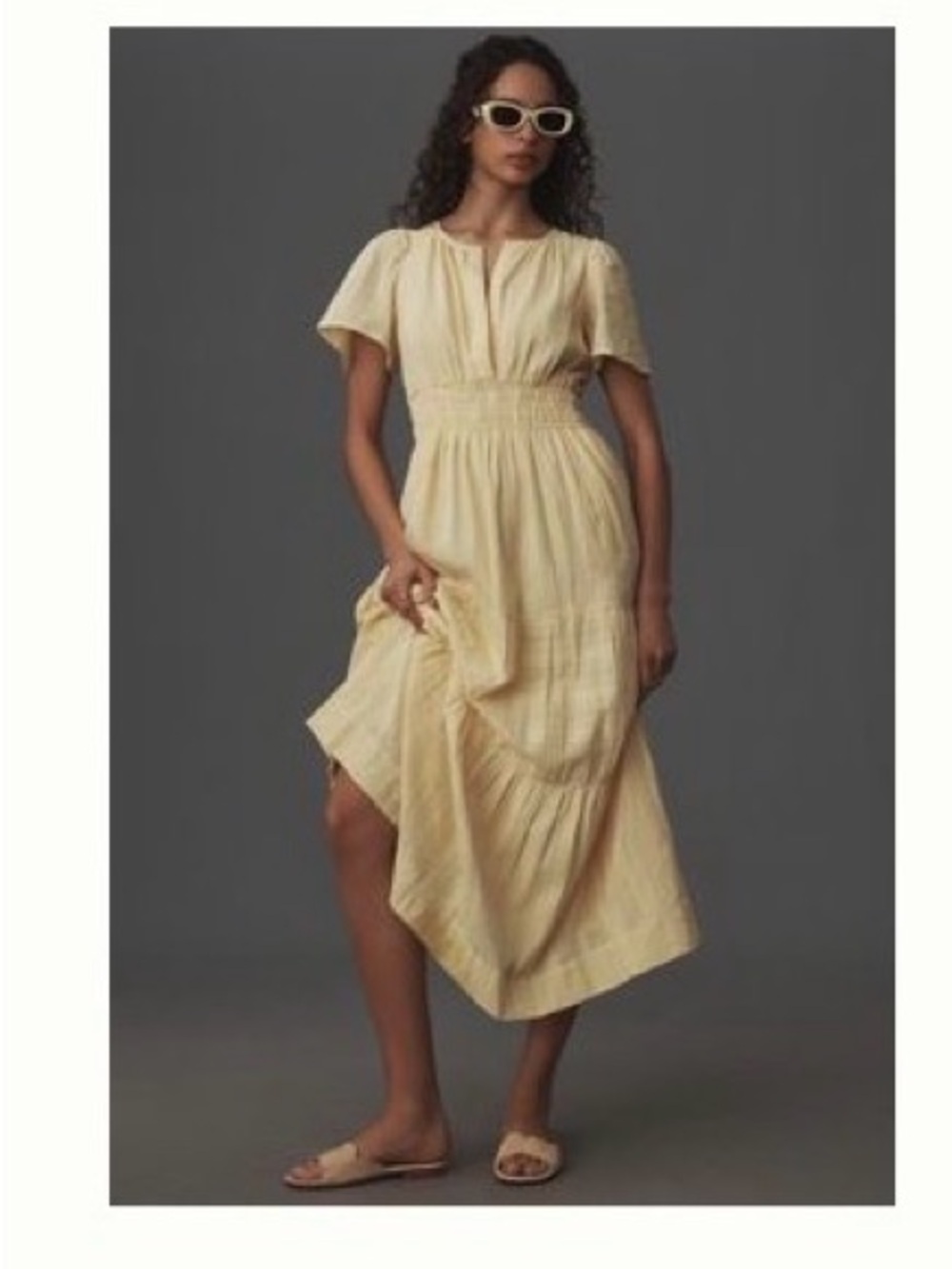 Light Yellow Somerset Dress from Anthropologie